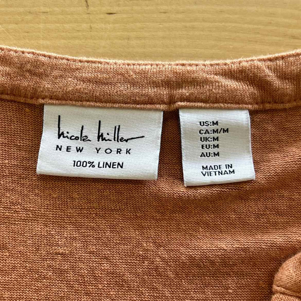 Nicole Miller Size M Peach Preloved Blouse SS