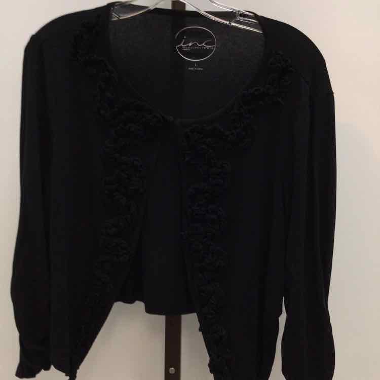 INC Size L Black New Cardigan