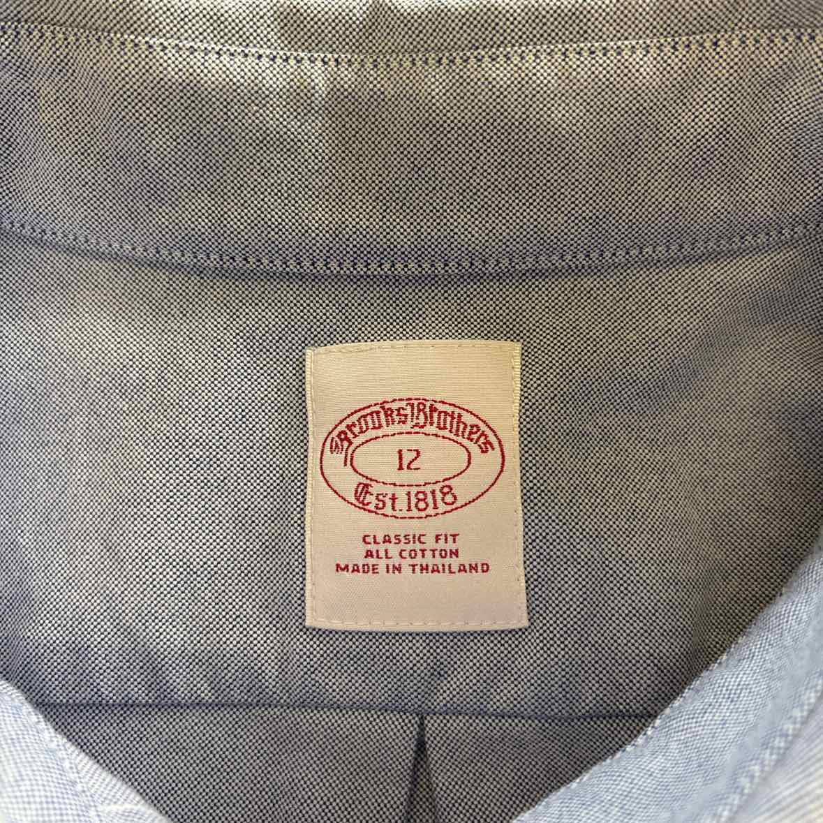 Brooks Bros. Size 12 Blue Preloved MENS Button Down Shirt