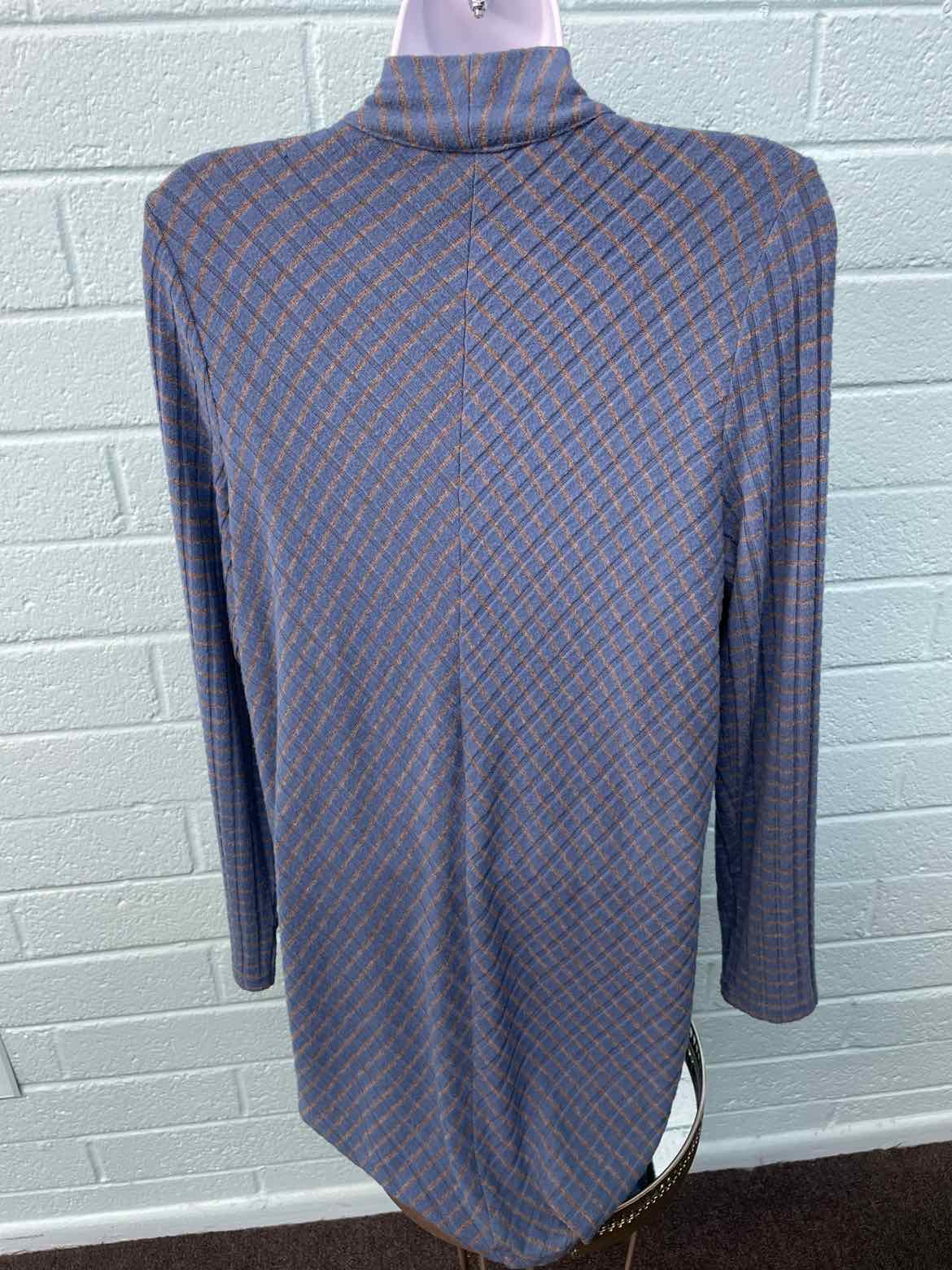 Chico's Size 0 Blue & Beige Print Sweater