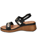 Bella Vita Women's Vic-Italy Wedge Sandals - Black Leather