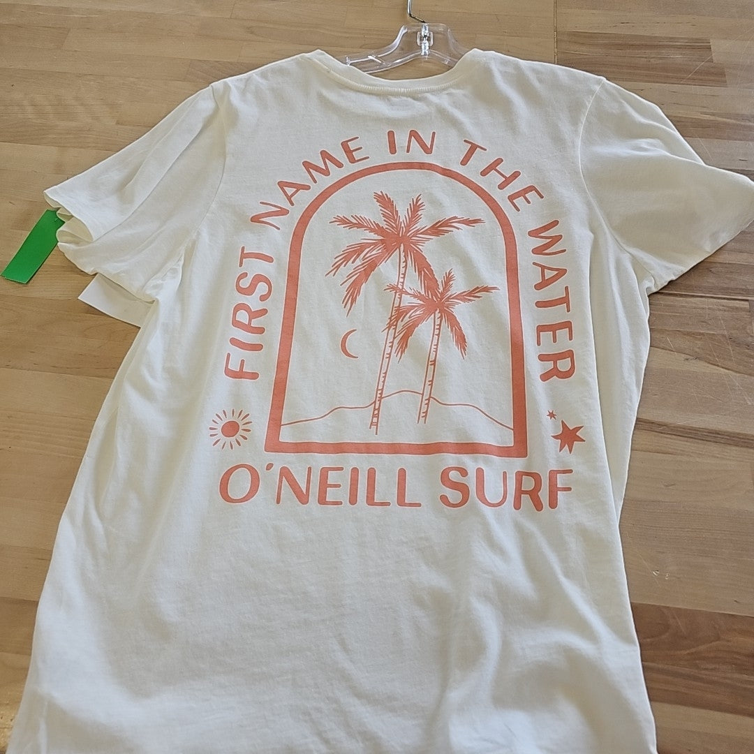 O'Neill Juniors' Byron Palms Cotton Crewneck T-Shirt - Winter White