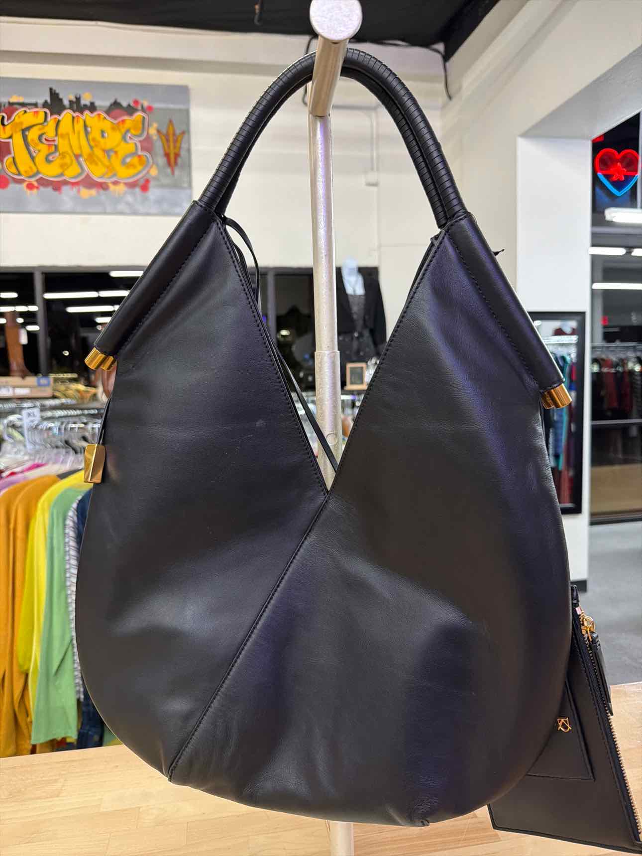 Donna Karan New York Baldwin Large Shoulder with Leather Wrapped Rounded Handle