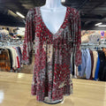 Agenda Size L Red Vintage Blouse LS