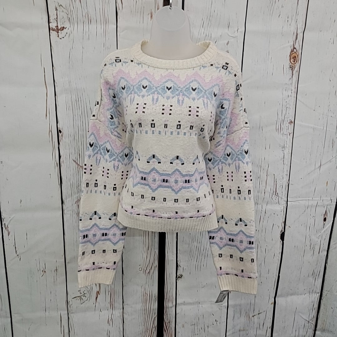 Sugar Moon Size L Nyc Alliance Fair Isle Sweater - Ivory NWT