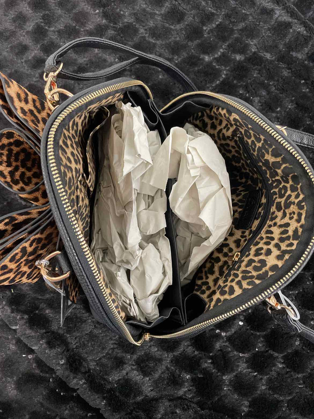 LIKE DREAMS LIKE DREAMS Leopard Top Handle Black Leopard