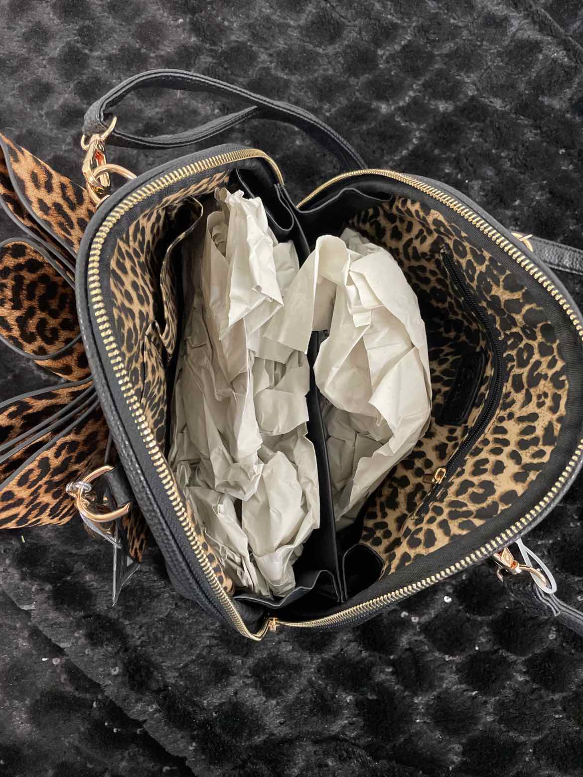 LIKE DREAMS LIKE DREAMS Leopard Top Handle Black Leopard