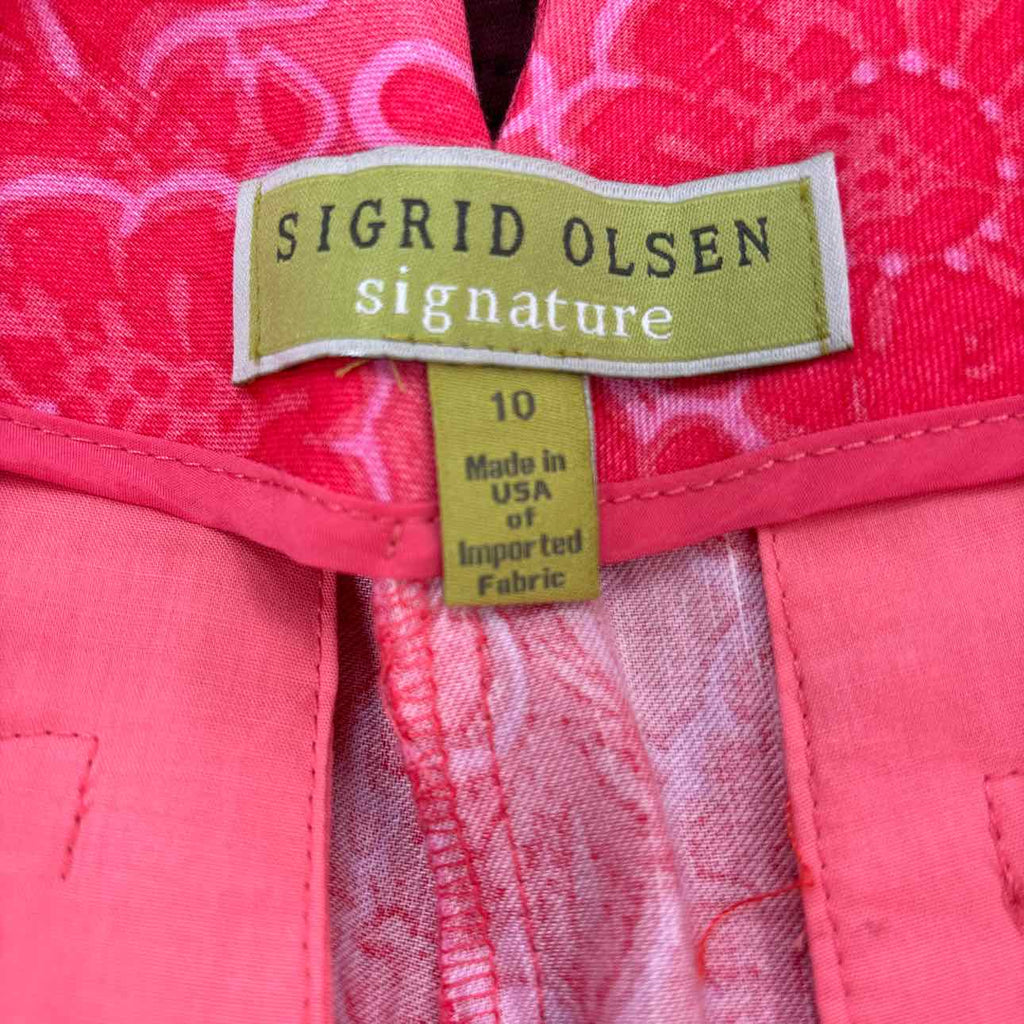 Sigrid Olsen Size 10 red/pink New Pants