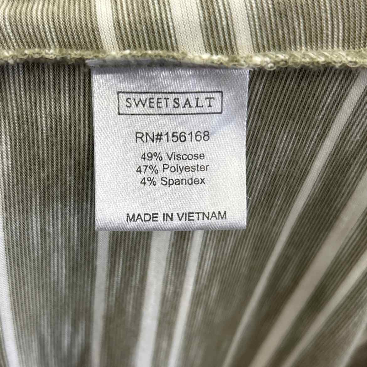 Size L White/Green viscose Poly Spandex Preloved Dress