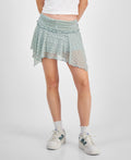 Planet Heart Size XL Lace Handkerchief-Hem Skirt - Aqua Grey