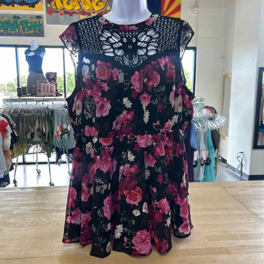 Torrid Size 1 Black & Pink New Sleeveless