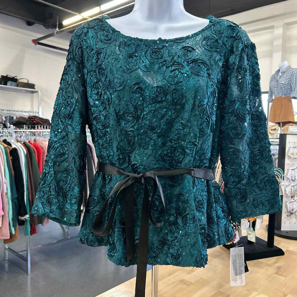 Alex Evenings Size L Green New Blouse