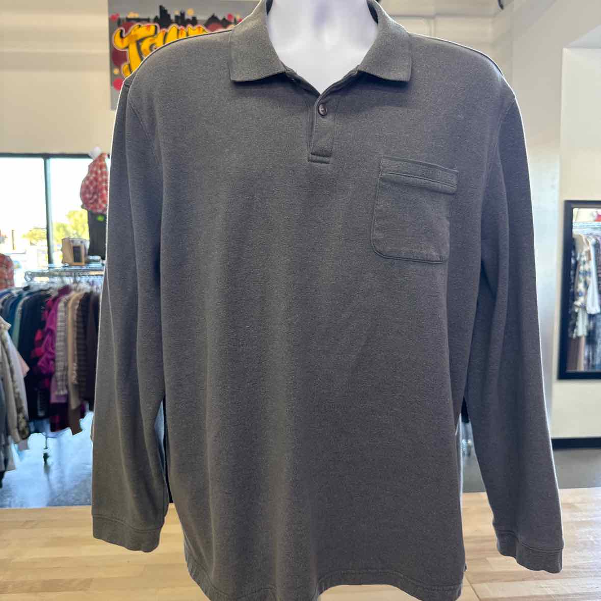 Van Huesen Size XL Gray Polo