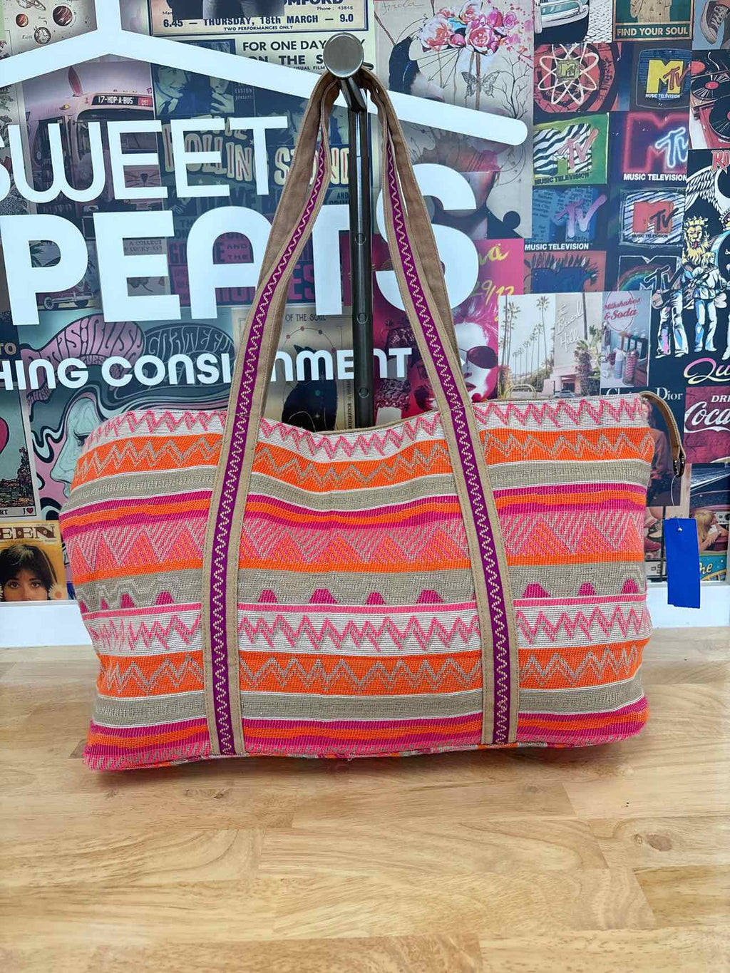 America and Beyond Orange Print Duffle Bag