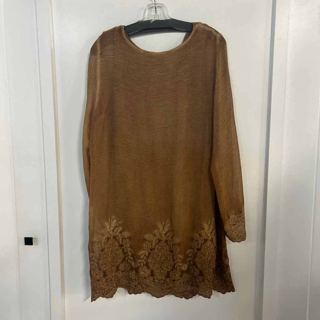Soft Surroundings Size M Brown Sheer Preloved Dress