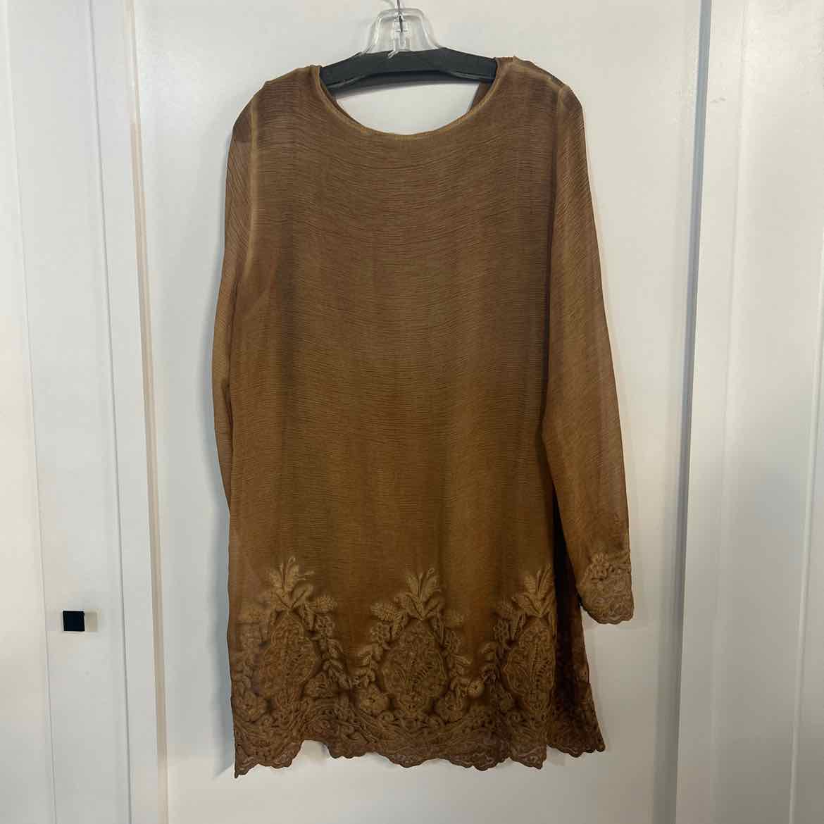 Soft Surroundings Size M Brown Sheer Preloved Dress