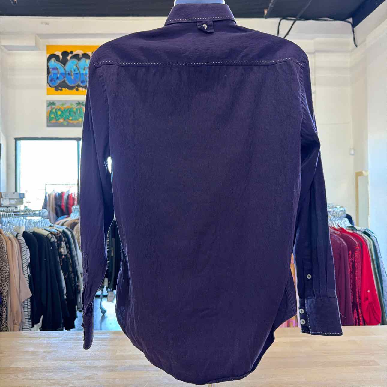 Zagiri Size L Purple Preloved MENS Button Down Shirt