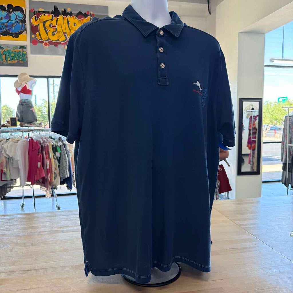Tommy Bahama Size XXL Blue Preloved MENS Polo