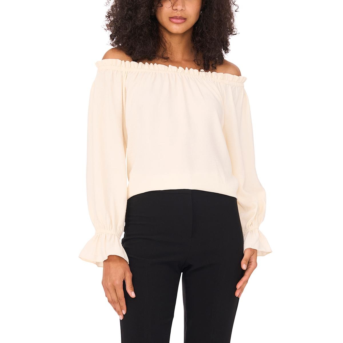 Womens MSK Off the Shoulder Ruffle Blouse