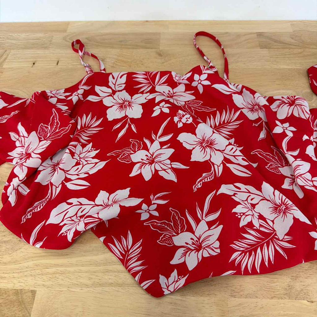 Madden Girl Size L Hibiscus Bandana Top