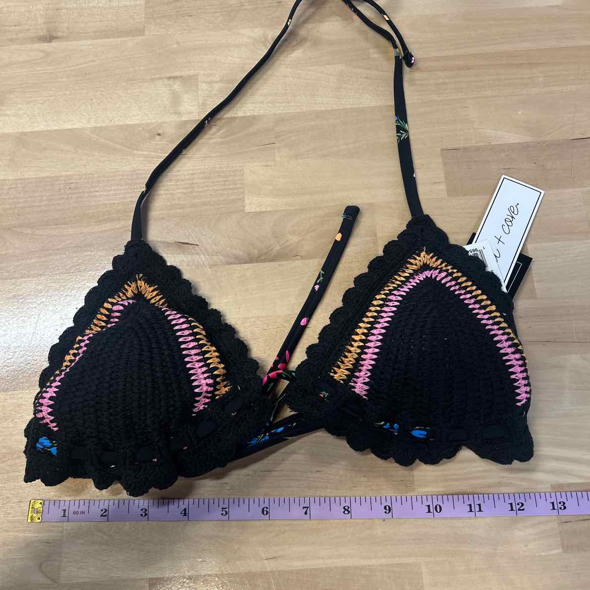 Salt + Cove Size M Crochet Halter Triangle Bikini