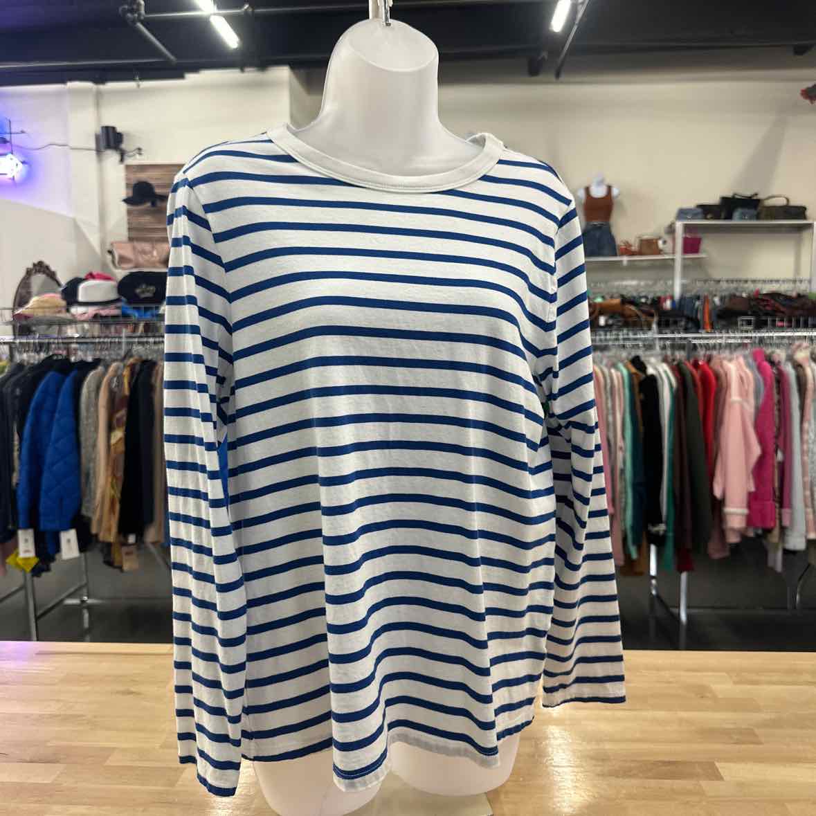 Old Navy Size L Blue White Longsleeve