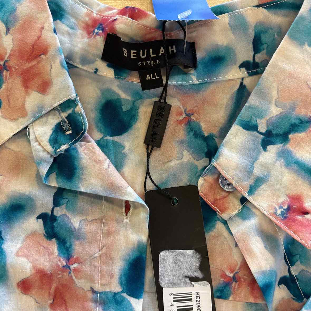 Beulah Size One Size Pink & Blue Blouse NWT