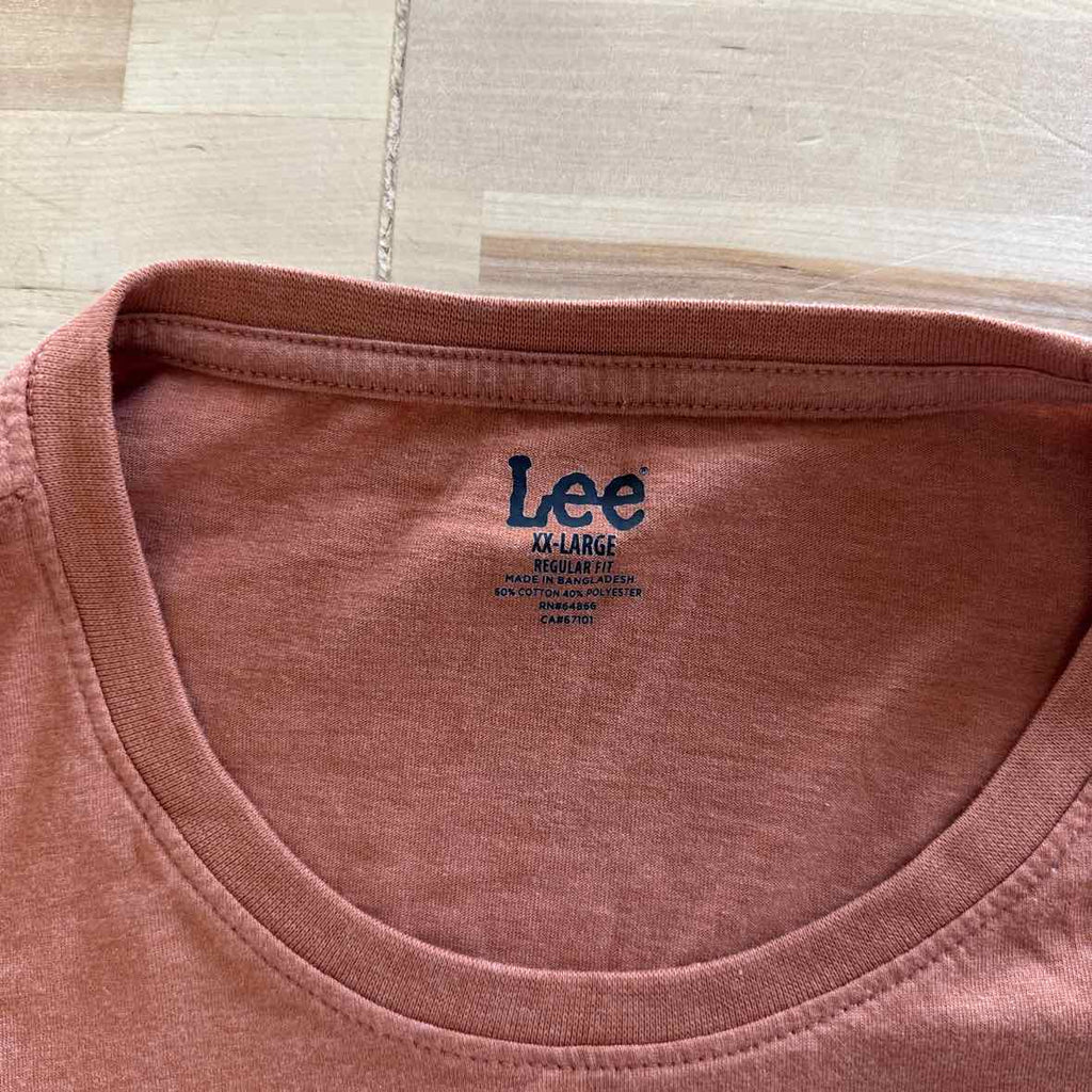 lee Size XXL Brown Preloved MENS T-shirt