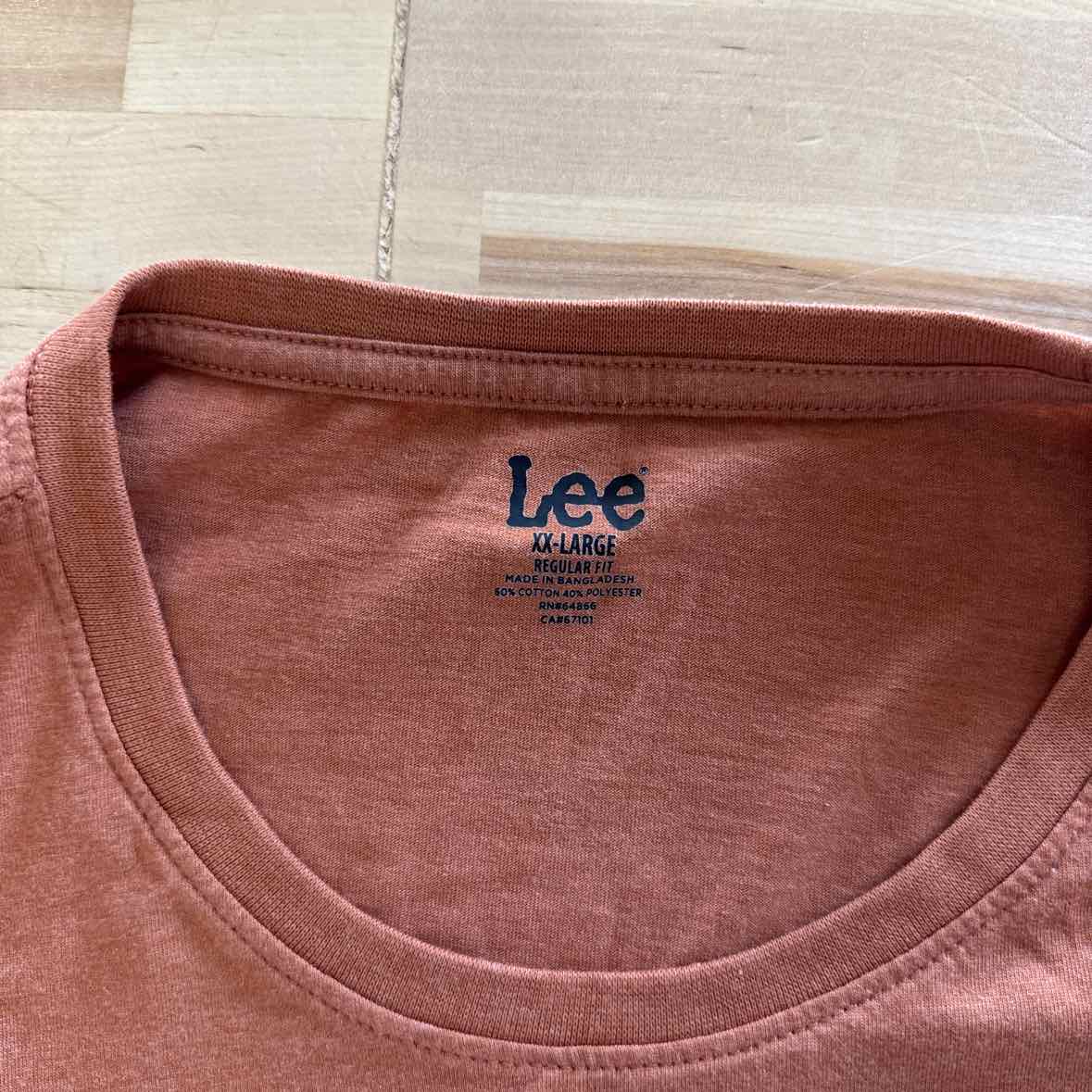 lee Size XXL Brown Preloved MENS T-shirt