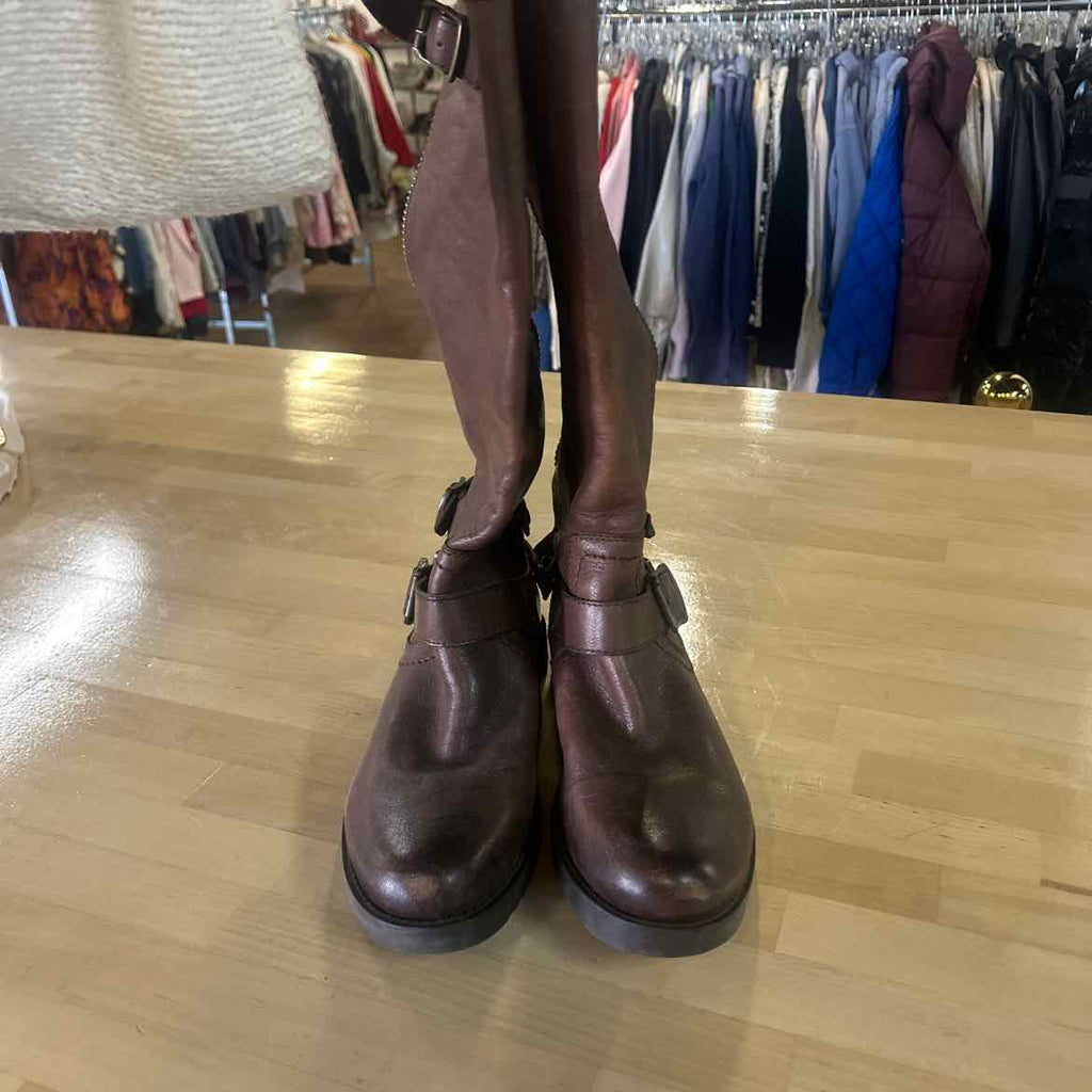 Arturo Chiang Size 7 Brown Leather Preloved Boots