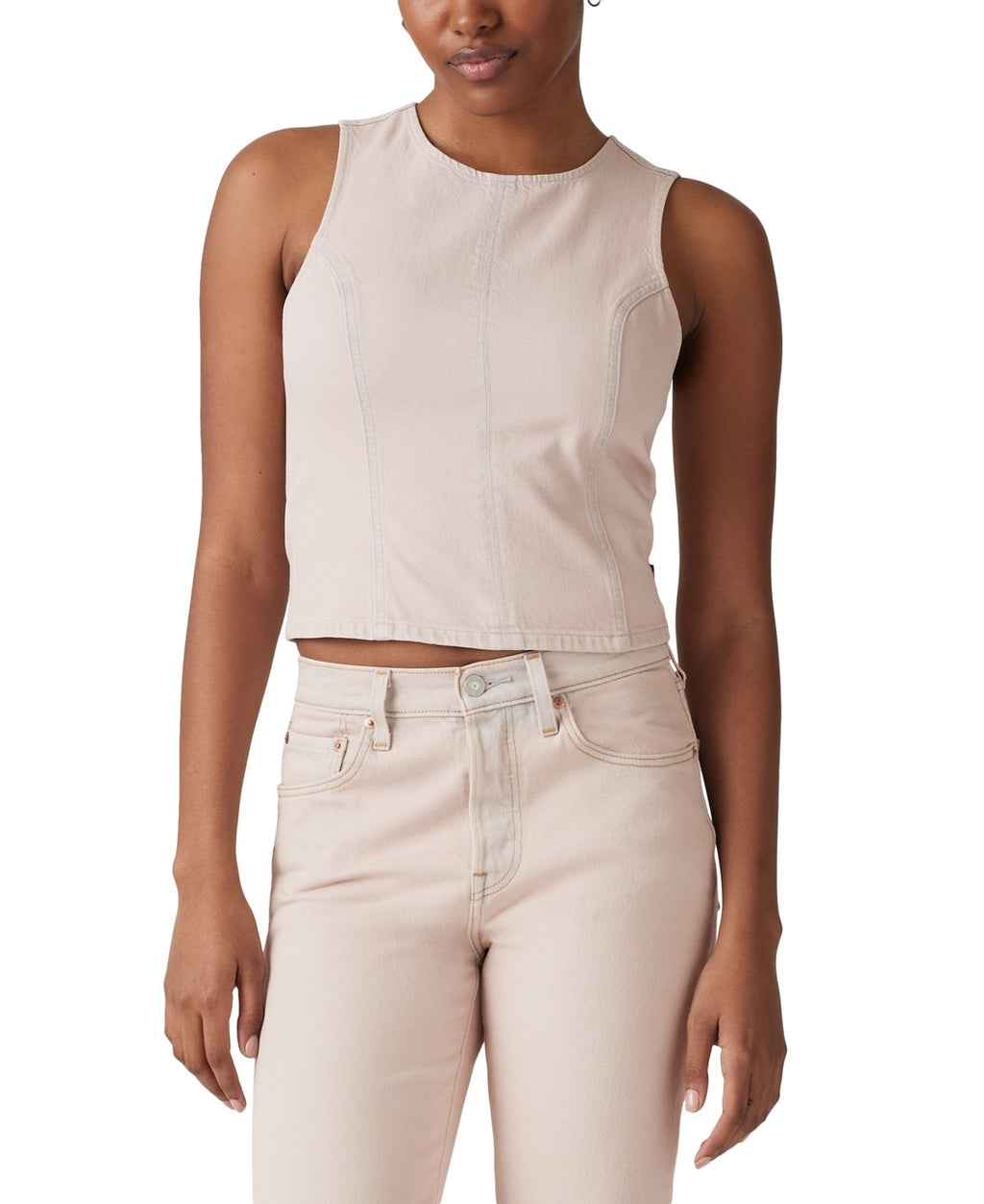 Levi S Premium Women S Topanga Denim Tank Top - Candy Floss Top - LUS
