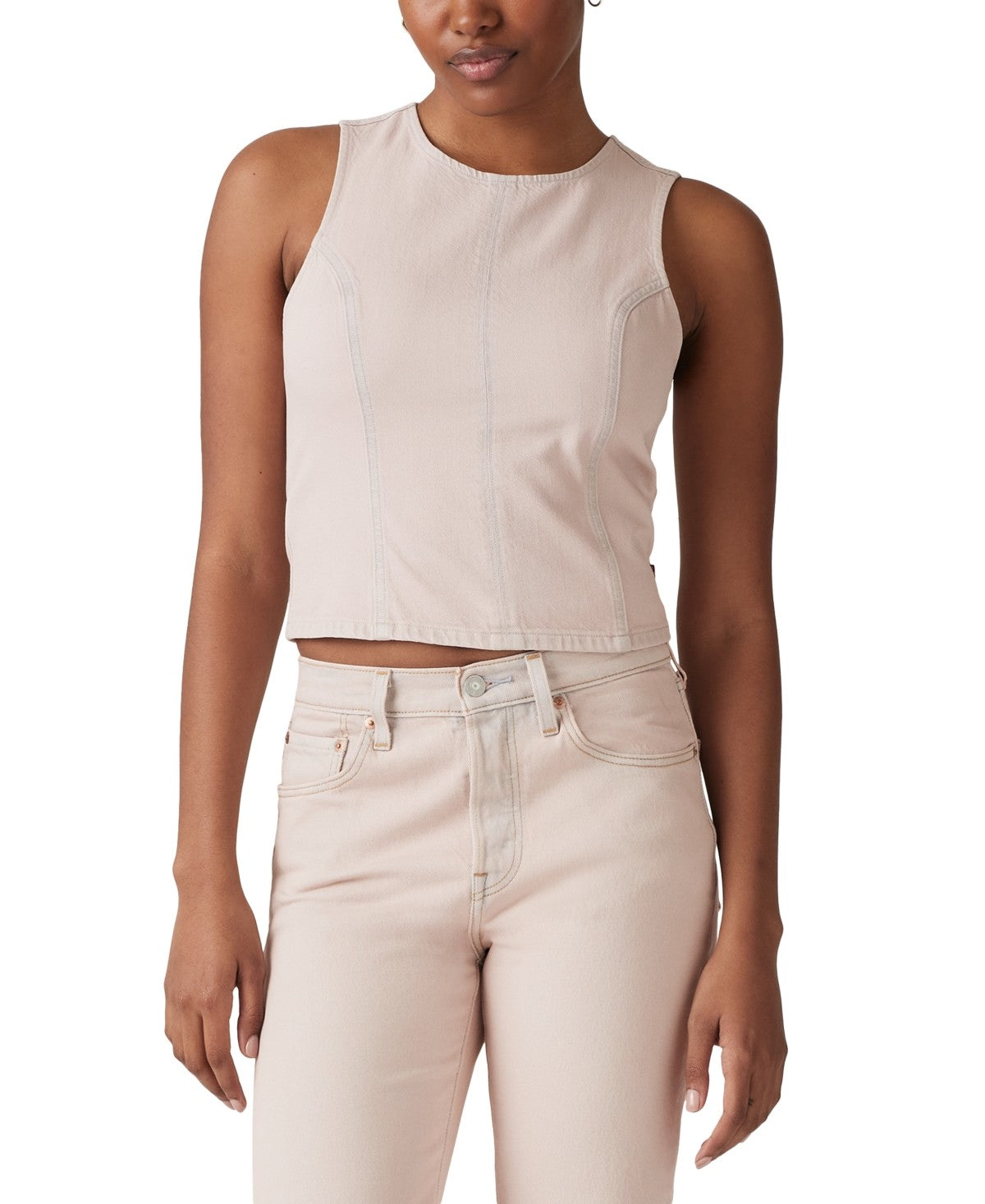 Levi S Premium Women S Topanga Denim Tank Top - Candy Floss Top - LUS