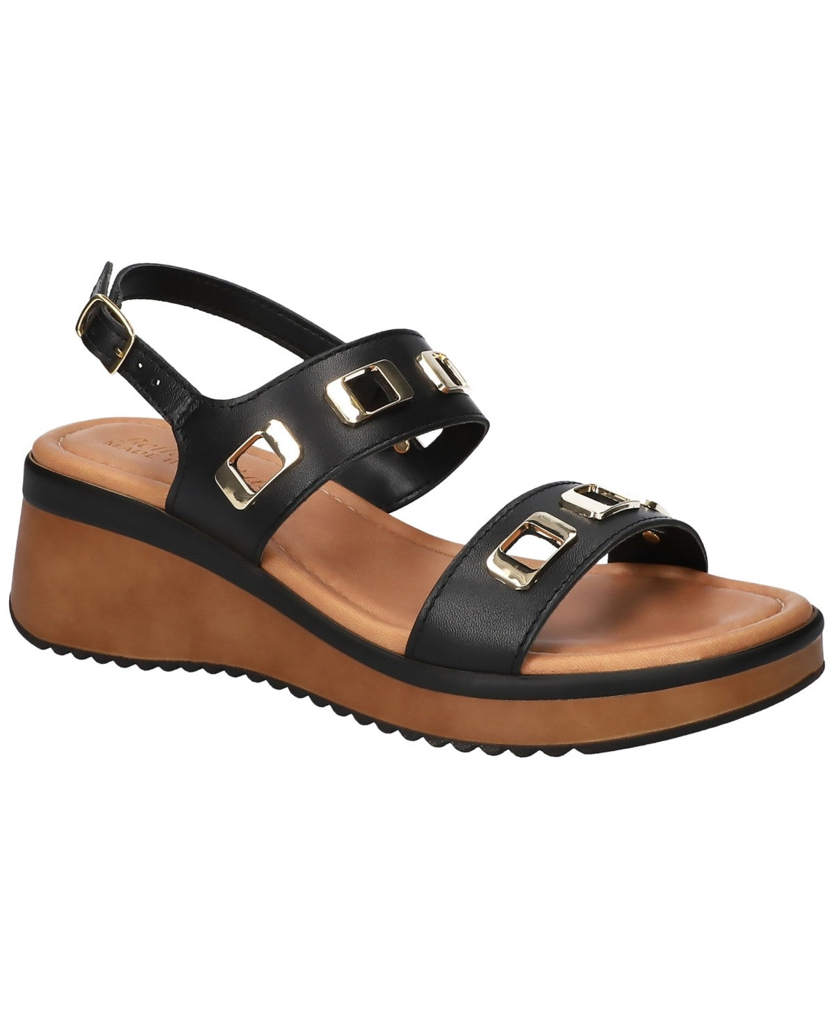 Bella Vita Women's Vic-Italy Wedge Sandals - Black Leather