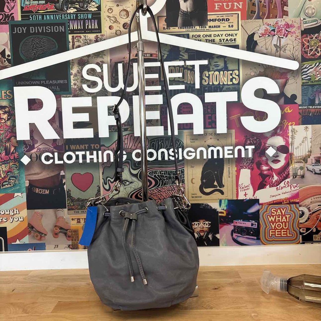 Coach Blue Gray Bucket Preloved Handbag