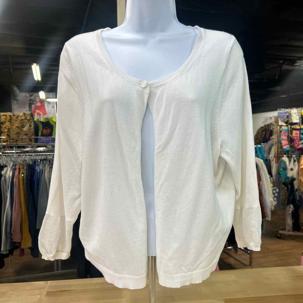 Lane Bryant Size 18 White Preloved Cardigan
