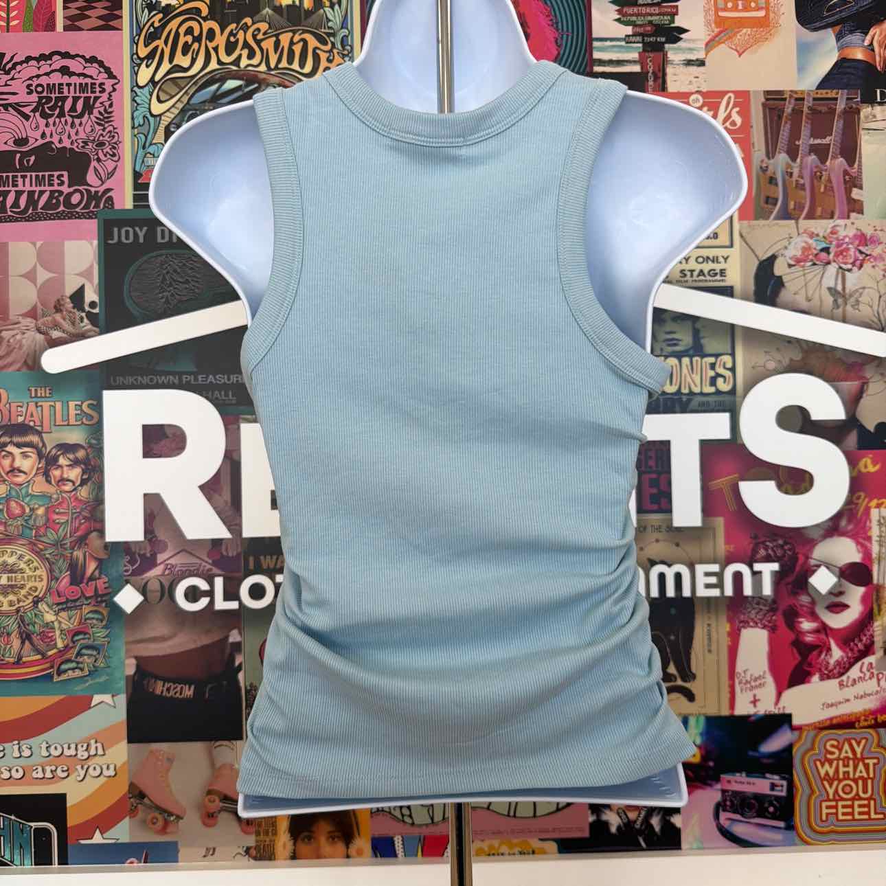 Rebellious One Size XS Side Ruched Muscle Tank Top