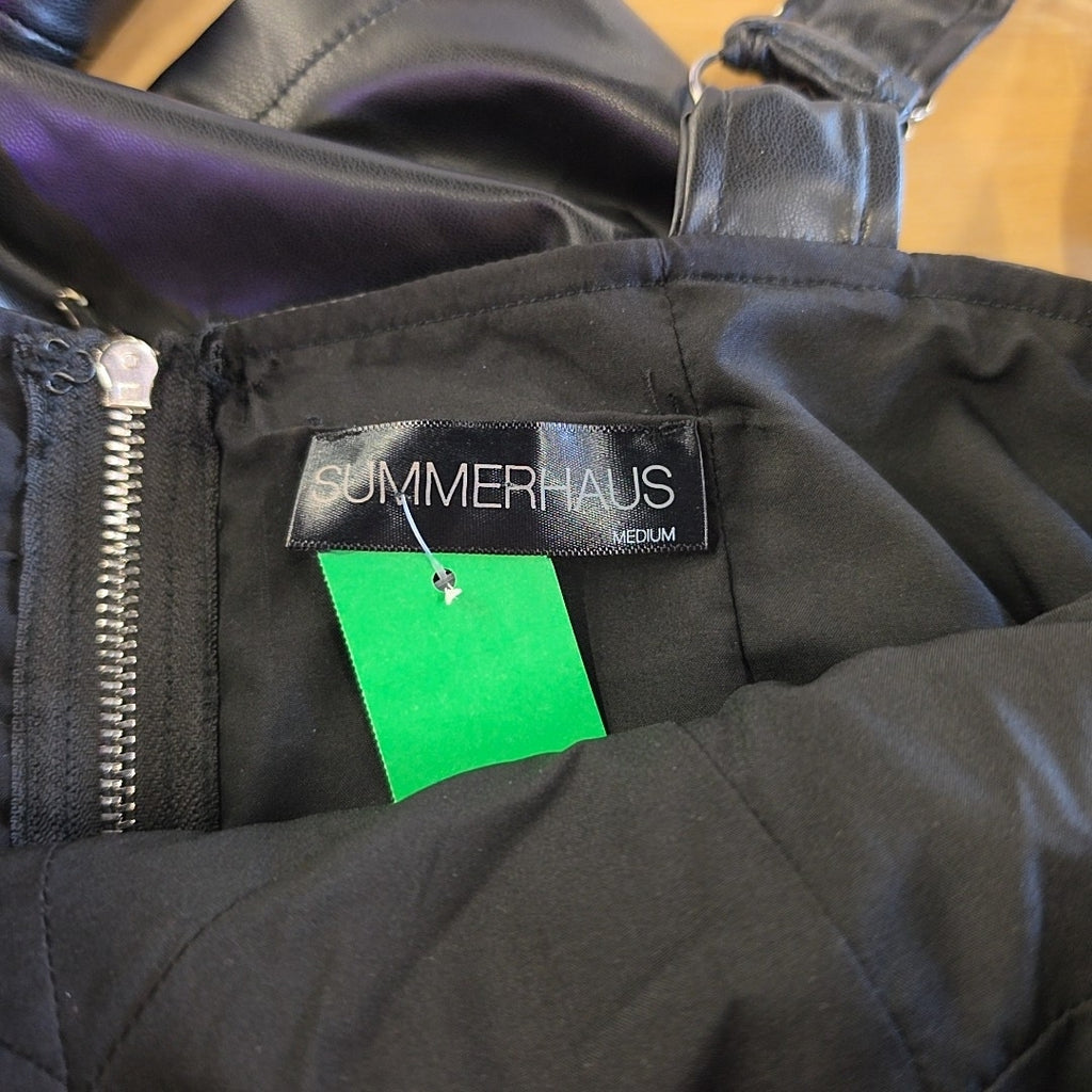 Summerhaus Size M Black Leather Preloved Dress
