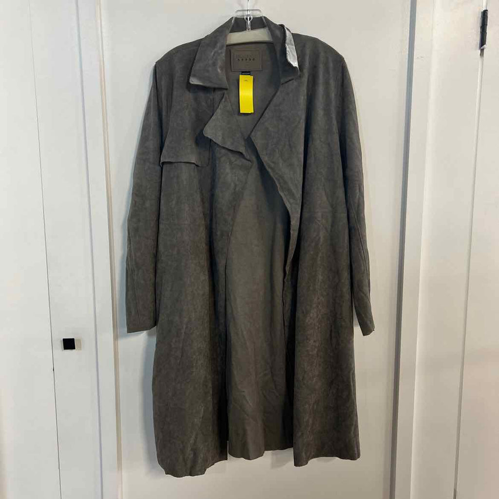 Blank NYC Size S Gray Suede Preloved Trenchcoat