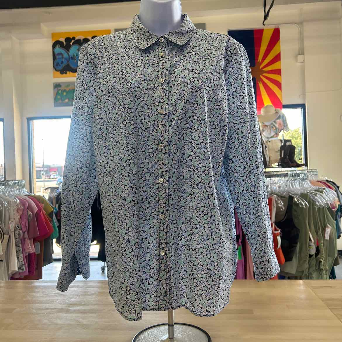 Talbots Size XLP Blue Preloved Button Down LS