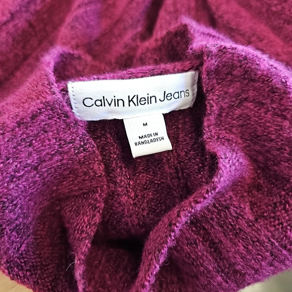 Calvin Klein Size M Purple Turtleneck