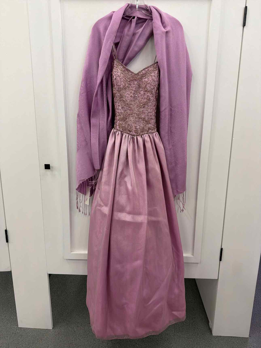 Tan Chho Size M Purple Beaded Dress