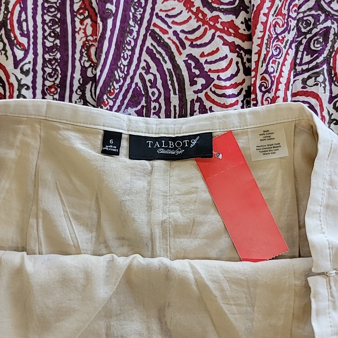 Talbots Size 6 Multi-Color Maxi Skirt