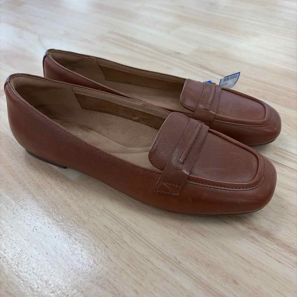 Easy Spirit Nadira Women's Flat Shoes Medium Brown Leather