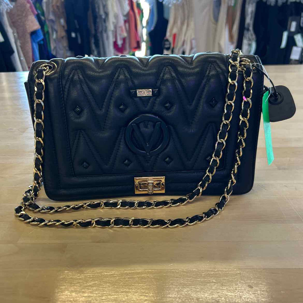 Valentino Black Leather Preloved Handbag