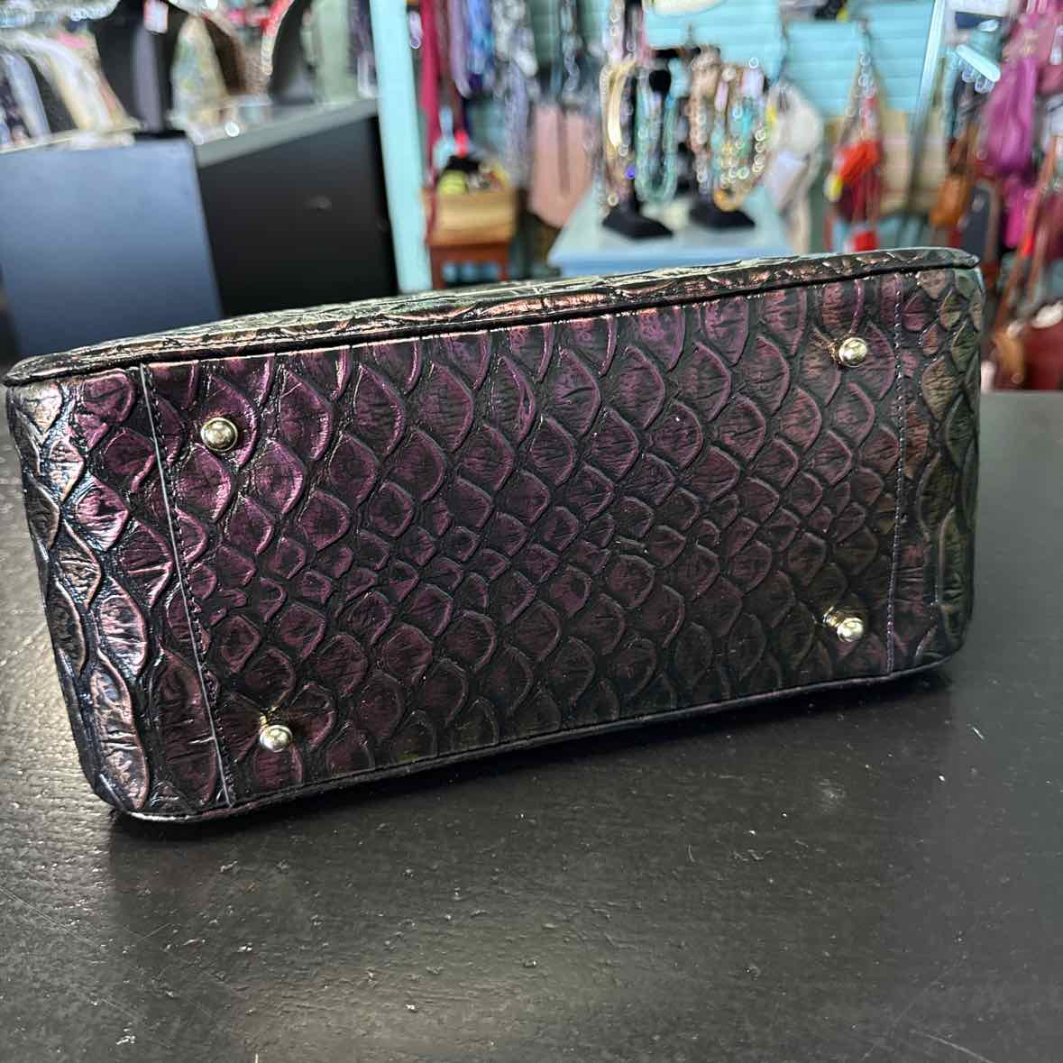 Brahmin Micaela Excelsior Medium Leather Satchel - Passion Purple NWT