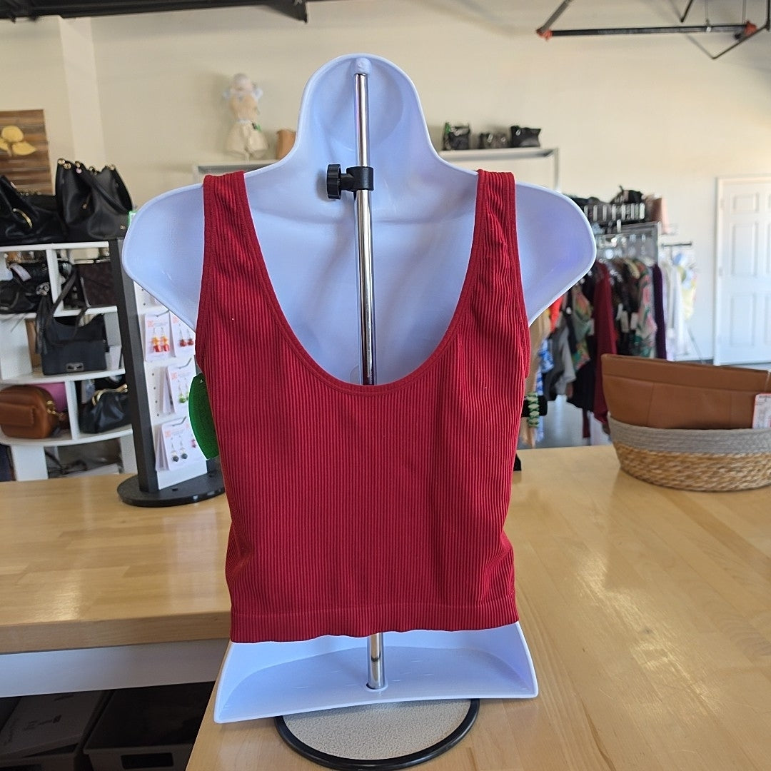 Colsie Size XL Red Ribbed Preloved Tank