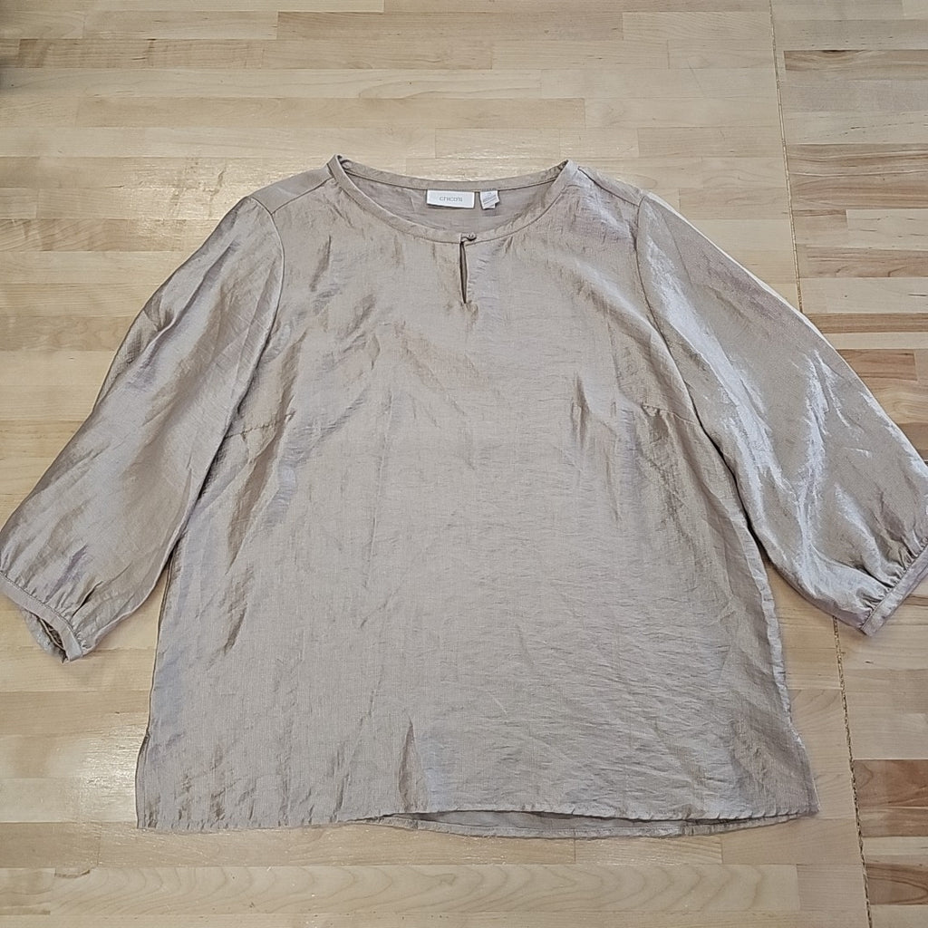 Chico's Size 2 (L) Champagne Blouse