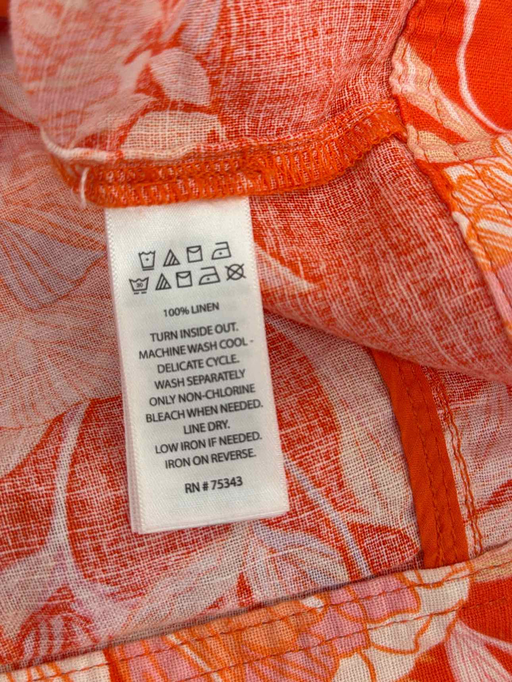Cynthia Rowley Size L Orange Linen Jacket