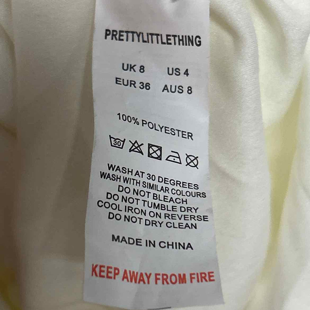 prettylittlethings Size 4 White Preloved Dress