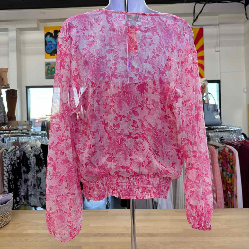 CeCe Size S Pink Sheer Preloved Blouse